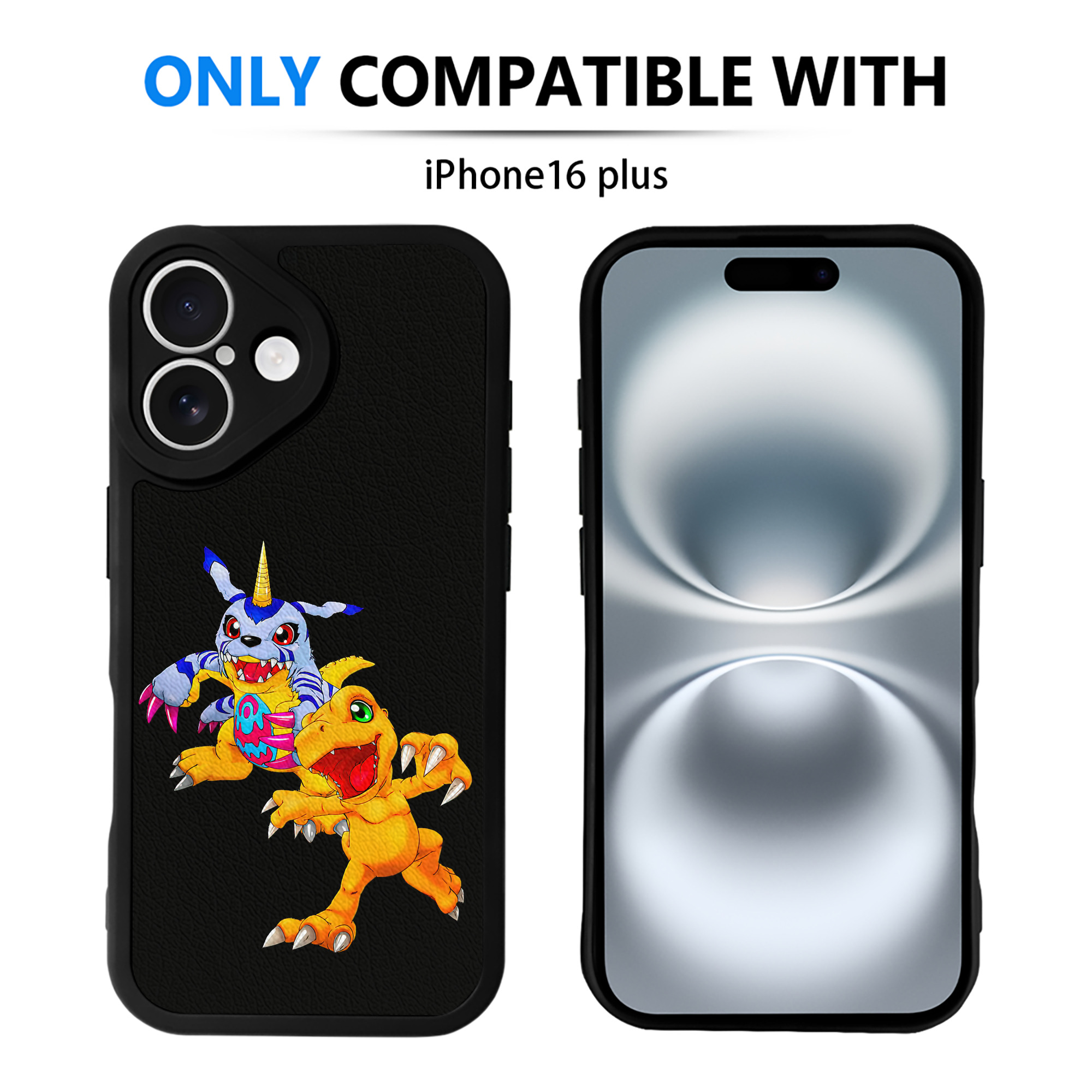 （画像用） Digimon デジタルモンスター/デジモン 【iPhone 16シリーズ対応】シリコンスマホケース（レザー調） 材質：シリコン